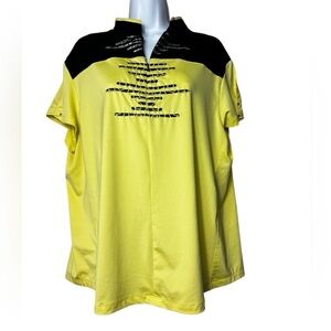 Jamie Sadock Women's Short Sleeve Multicolor Golf Top 1/4 Zip Stretch Size XL